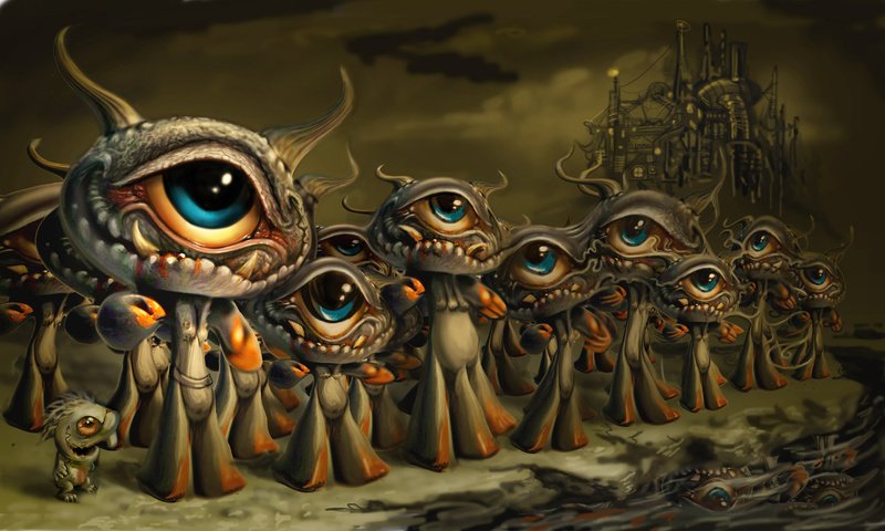 Обои глаза, клыки, рога, eyes, fangs, horns разрешение 2000x1200 Загрузить