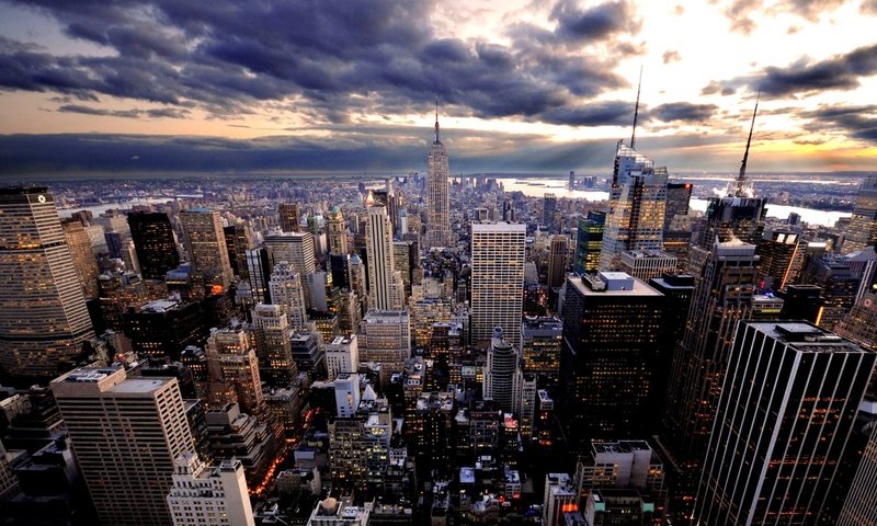 Обои город, небоскребы, вид сверху, the city, skyscrapers, the view from the top разрешение 2000x1125 Загрузить