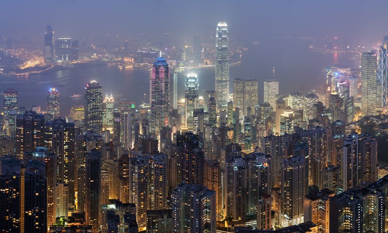 Обои небоскребы, гон-конг, skyscrapers, hong kong разрешение 4250x1844 Загрузить