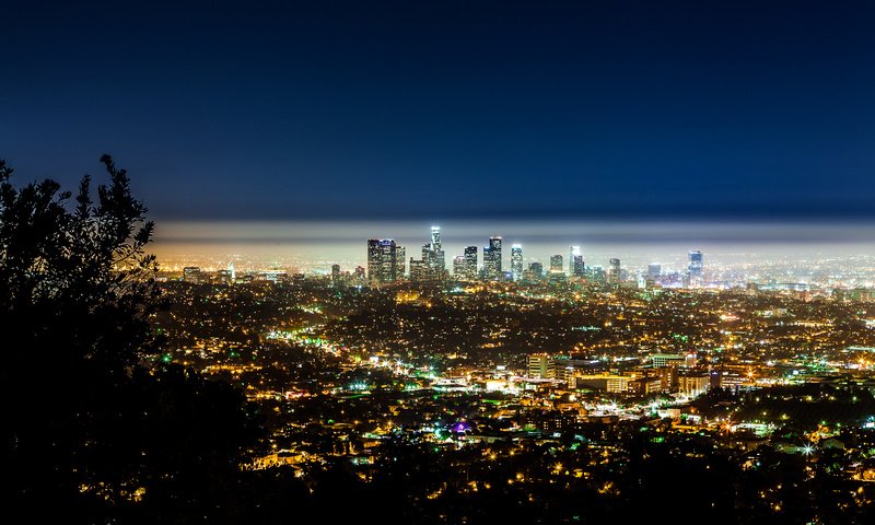 Обои панорама, город, ночной город, сша, калифорния, лос анджелес, panorama, the city, night city, usa, ca, los angeles разрешение 1920x1280 Загрузить