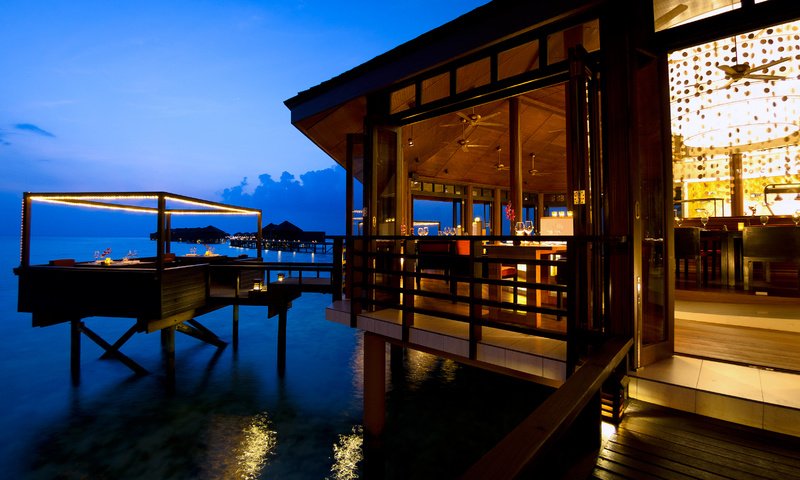 Обои вечер, тропики, мальдивы, the evening, tropics, the maldives разрешение 4928x1937 Загрузить