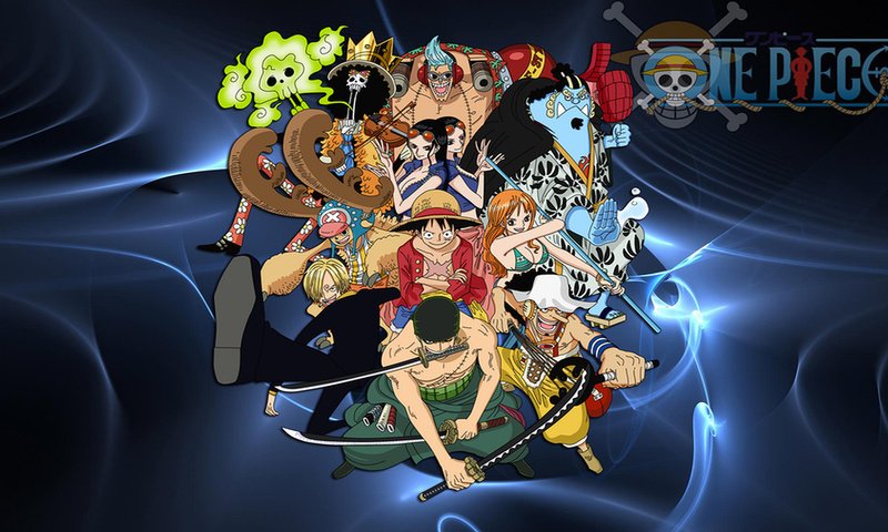 Обои one piece, piraty, luffi i komanda разрешение 1920x1080 Загрузить