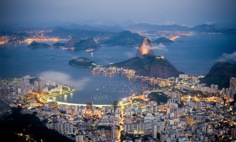 Обои вечер, море, бразилия, рио-де-жанейро, the evening, sea, brazil, rio de janeiro разрешение 2560x1600 Загрузить