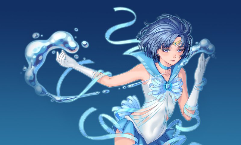 Обои аниме, магия, сейлор меркурий, anime, magic, sailor mercury разрешение 1920x1200 Загрузить