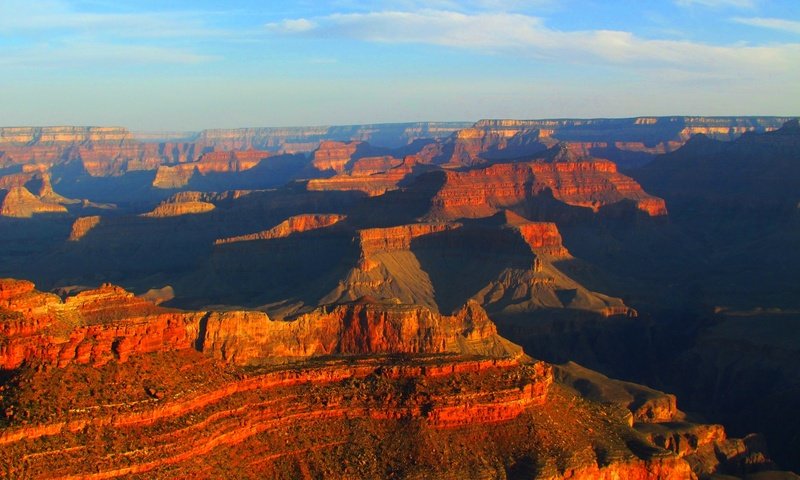 Обои горы, закат, каньон, сша, аризона, grand canyon national park, mountains, sunset, canyon, usa, az разрешение 2048x1314 Загрузить