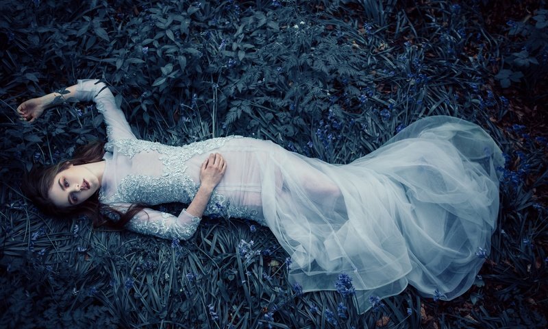 Обои цветы, трава, девушка, платье, отдых, невеста, alexandra cameron, flowers, grass, girl, dress, stay, the bride разрешение 2048x1365 Загрузить