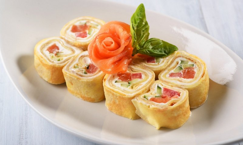 Обои икра, блины, роллы, caviar, pancakes, rolls разрешение 1920x1200 Загрузить