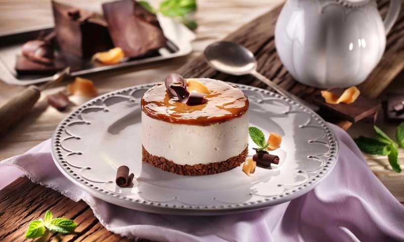 Обои мята, шоколад, десерт, карамель, пирожное, десерт., mint, chocolate, dessert, caramel, cake разрешение 3840x2160 Загрузить