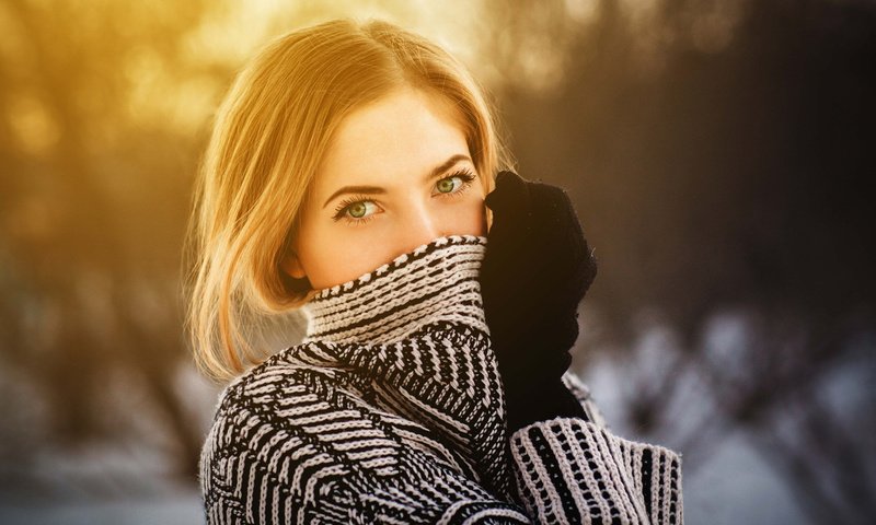 Обои девушка, блондинка, портрет, модель, зеленые глаза, прив, girl, blonde, portrait, model, green eyes, pref разрешение 1920x1200 Загрузить