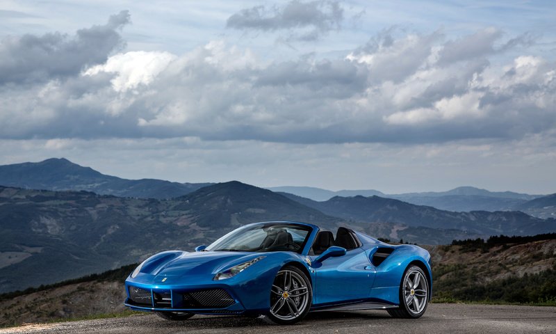 Обои облака, горы, феррари, кабриолет, clouds, mountains, ferrari, convertible разрешение 4096x2731 Загрузить