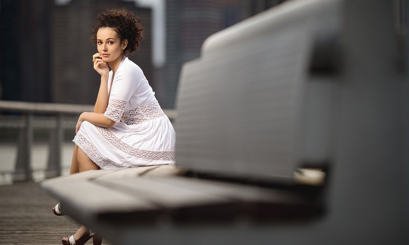 Обои девушка, платье, скамья, боке, gabby, girl, dress, bench, bokeh разрешение 2048x1365 Загрузить