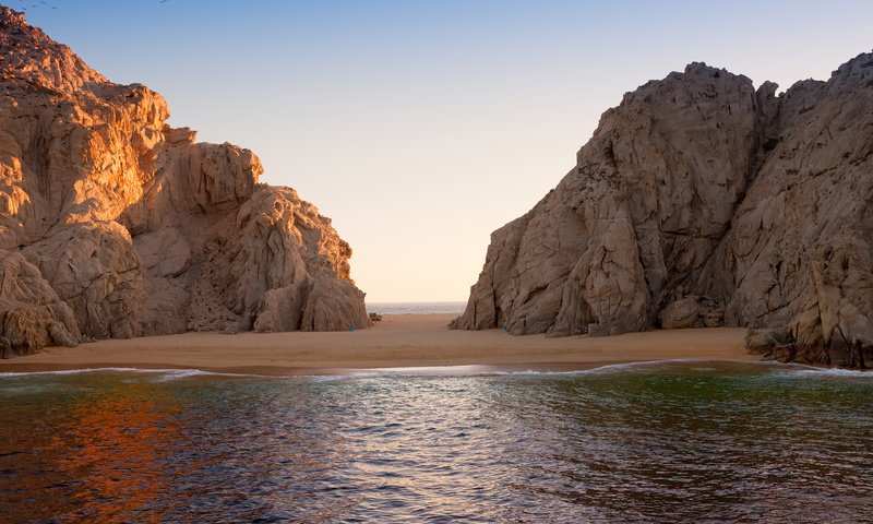 Обои скалы, пейзаж, море, пляж, rocks, landscape, sea, beach разрешение 3840x2400 Загрузить