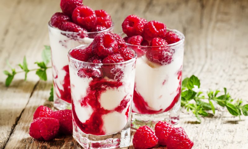 Обои малина, сливки, десерт, крем, raspberry, cream, dessert разрешение 3840x2400 Загрузить