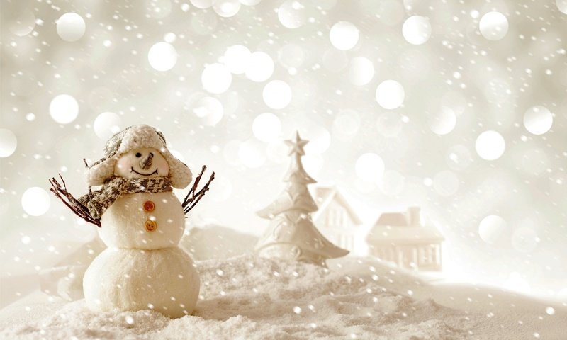 Обои снег, новый год, зима, снеговик, рождество, snow, new year, winter, snowman, christmas разрешение 2880x1800 Загрузить
