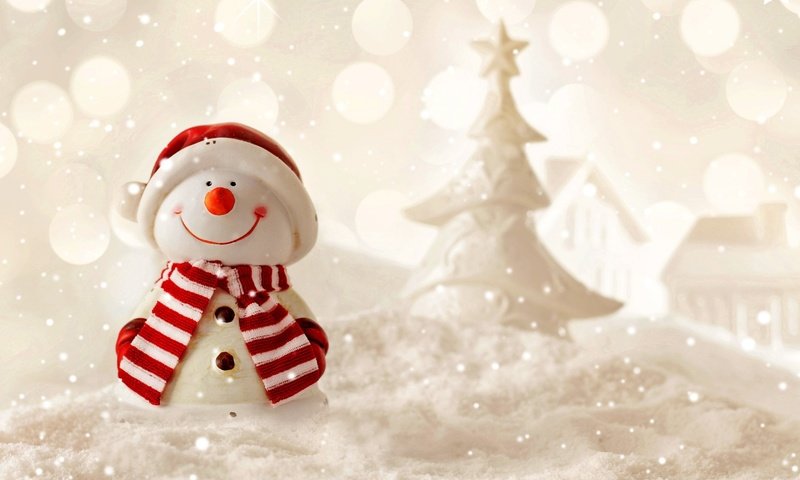 Обои снег, новый год, елка, снеговик, рождество, snow, new year, tree, snowman, christmas разрешение 2880x1800 Загрузить