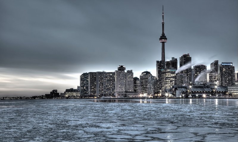 Обои зима, город, канада, торонто, winter, the city, canada, toronto разрешение 1920x1200 Загрузить