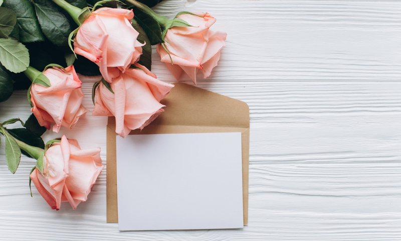 Обои цветы, розы, бумага, букет, конверт, flowers, roses, paper, bouquet, the envelope разрешение 2112x1188 Загрузить