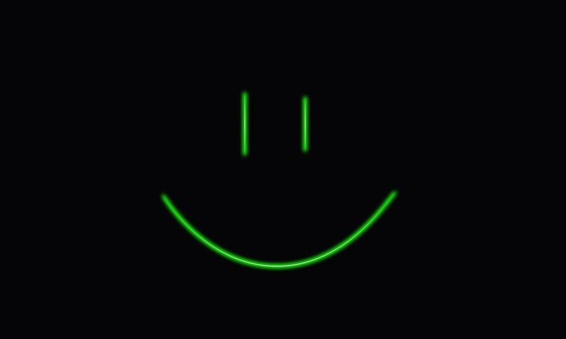 Обои неон, улыбка, черный фон, смайлик, neon, smile, black background, smiley разрешение 1950x1080 Загрузить