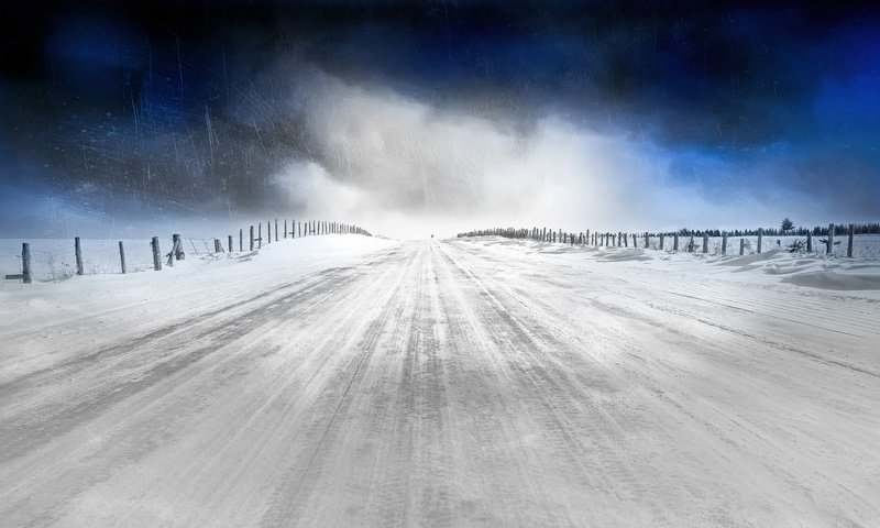 Обои небо, дорога, снег, природа, зима, холод, the sky, road, snow, nature, winter, cold разрешение 1920x1140 Загрузить