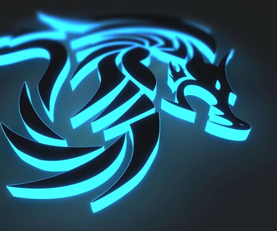 Обои неон, дракон, графика, neon, dragon, graphics разрешение 1920x1080 Загрузить