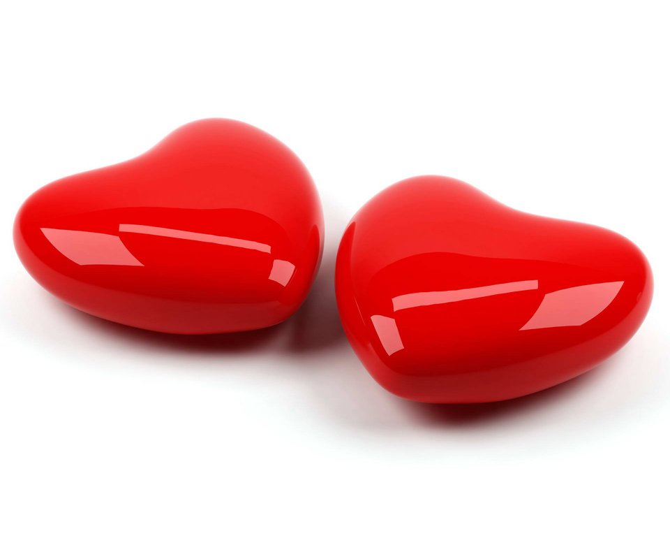 Обои красные, сердце, любовь, пара, два, блестящие, red, heart, love, pair, two, shiny разрешение 2560x1600 Загрузить