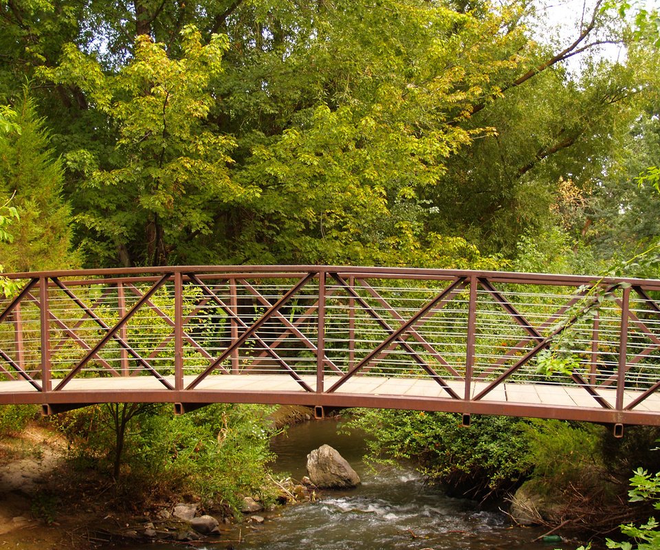 Обои зелень, ручей, мост, greens, stream, bridge разрешение 2560x1600 Загрузить