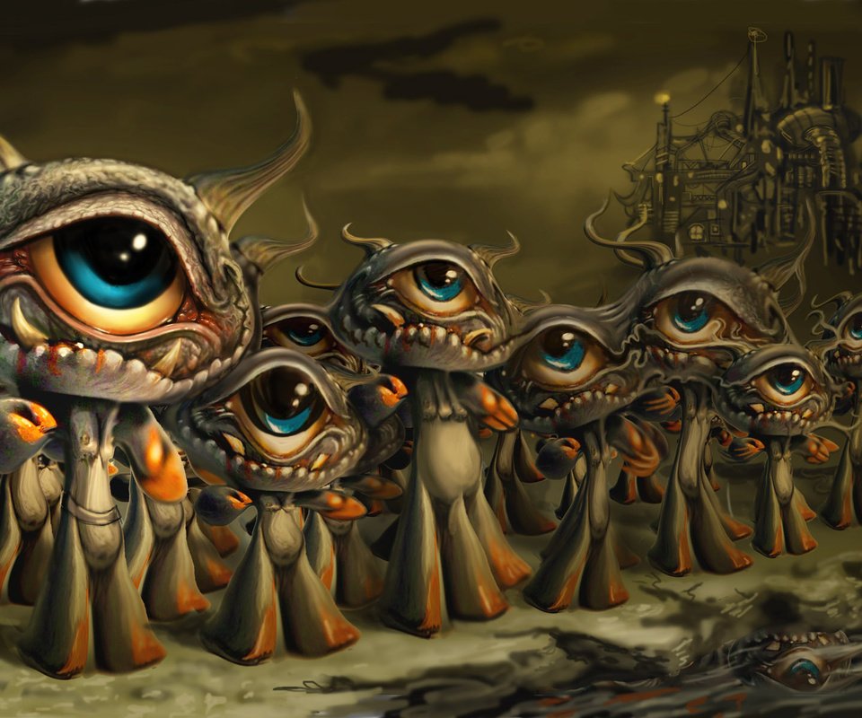 Обои глаза, клыки, рога, eyes, fangs, horns разрешение 2000x1200 Загрузить