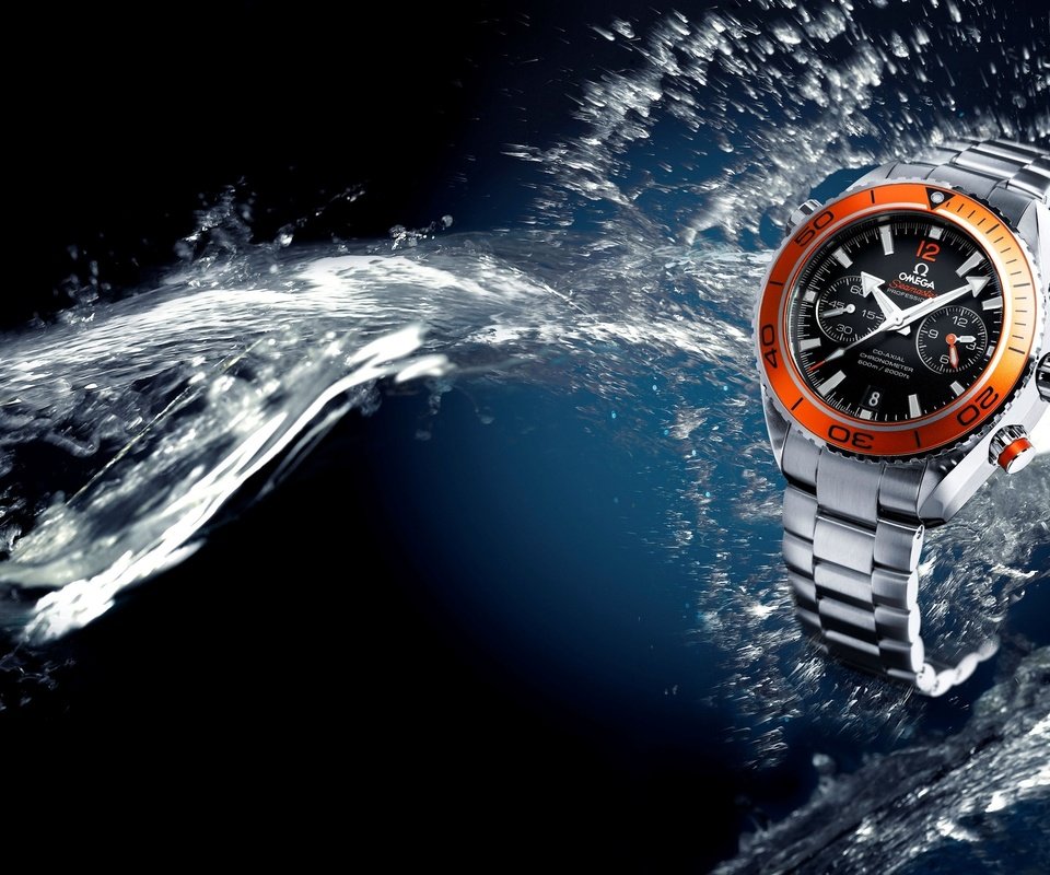 Обои вода, часы, omega, seamaster, наручные часы, водонепроницаемые, water, watch, wrist watch разрешение 3389x2000 Загрузить