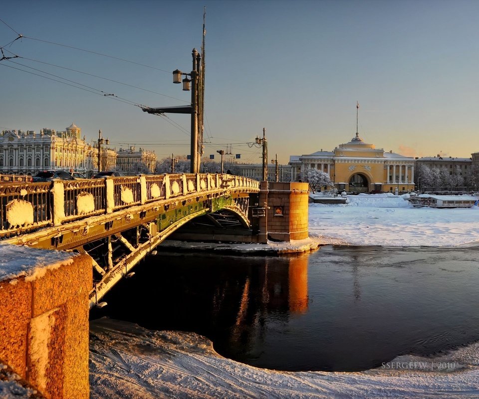 Обои санкт-петербург, адмиралтейство, дворцовый мост, зимний дворец, serg-sergeew, saint petersburg, the admiralty, the palace bridge, the winter palace разрешение 1920x1200 Загрузить