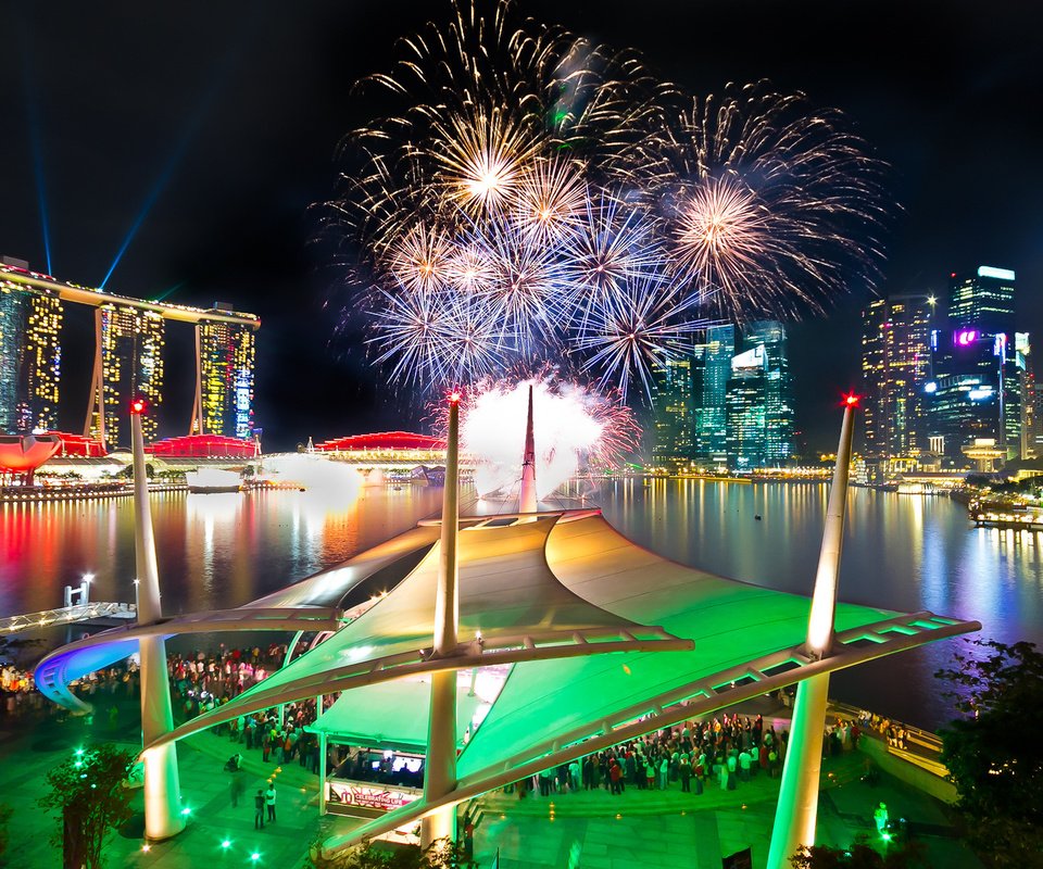 Обои салют, фейерверк, сингапур, marina bay sands, феерверк, salute, fireworks, singapore разрешение 1920x1200 Загрузить