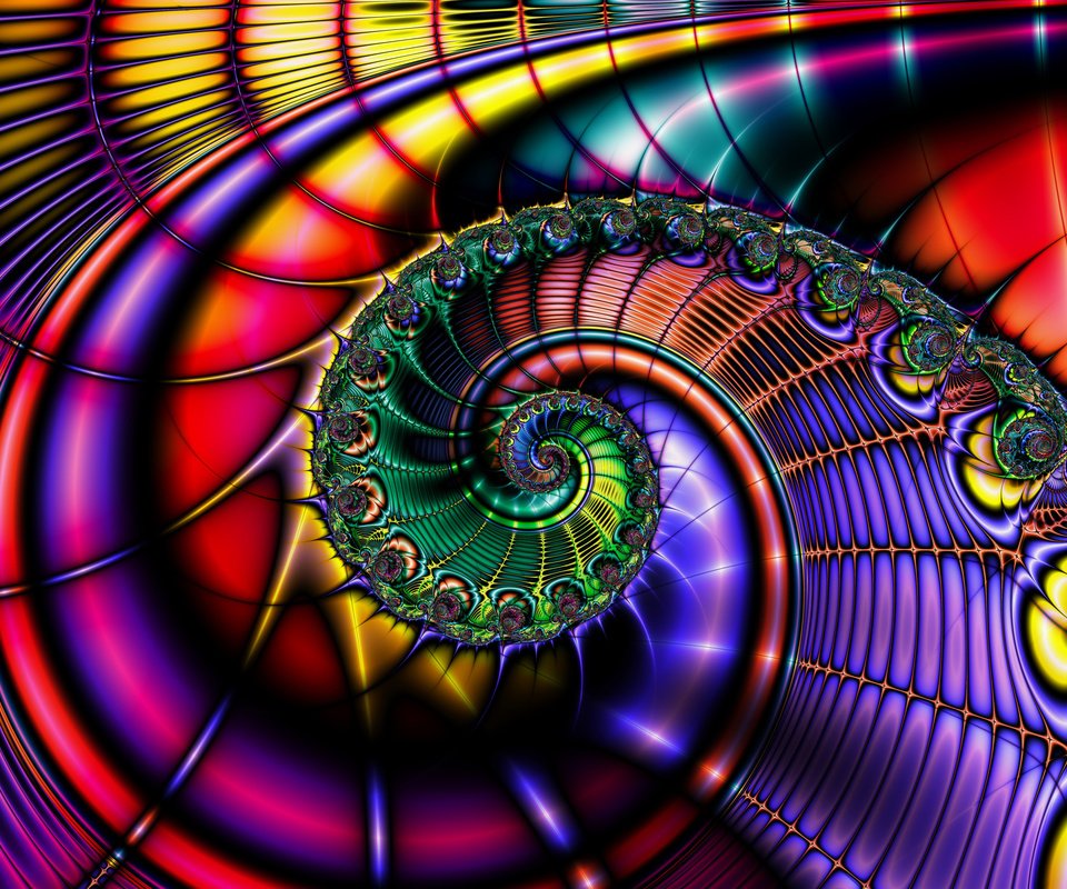 Обои узор, цвет, спираль, фрактал, pattern, color, spiral, fractal разрешение 3200x2400 Загрузить