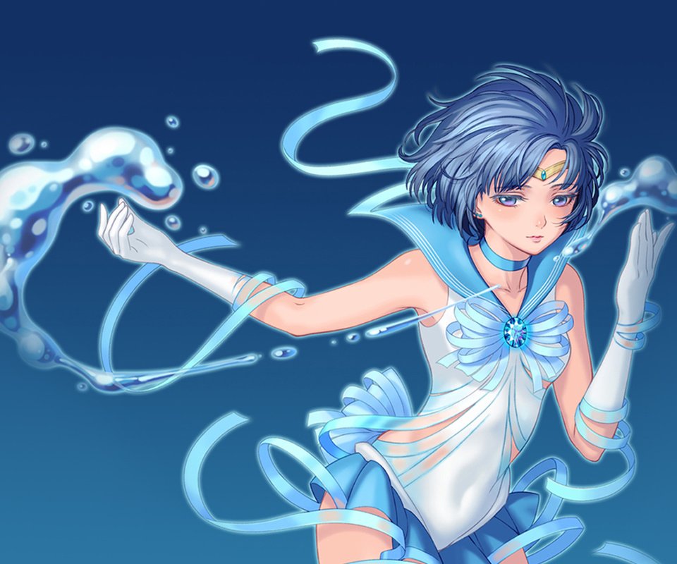 Обои аниме, магия, сейлор меркурий, anime, magic, sailor mercury разрешение 1920x1200 Загрузить