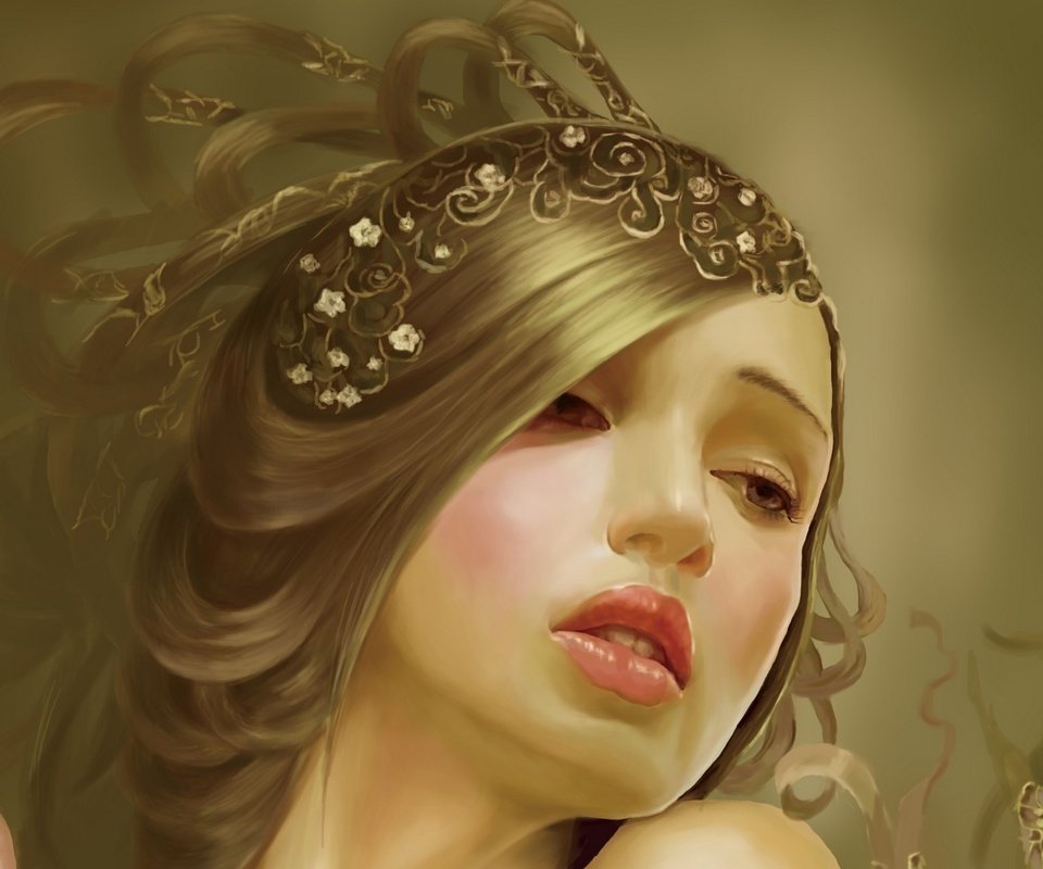 Обои арт, украшения, девушка, фэнтези, волосы, лицо, tang yuehui, art, decoration, girl, fantasy, hair, face разрешение 1920x1280 Загрузить