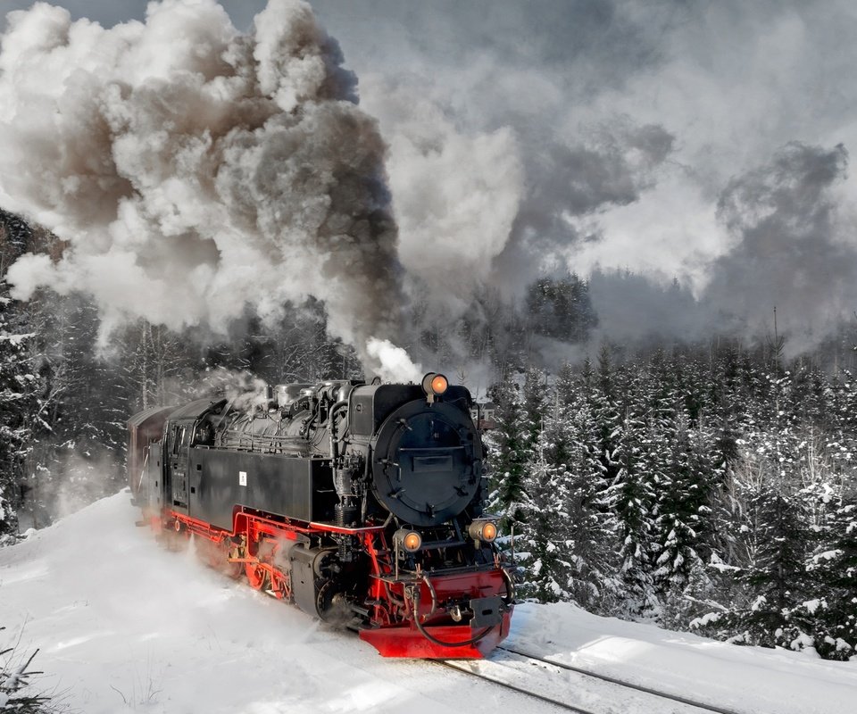 Обои горы, германия, паровоз, гарц, mountains, germany, the engine, harz разрешение 1920x1080 Загрузить