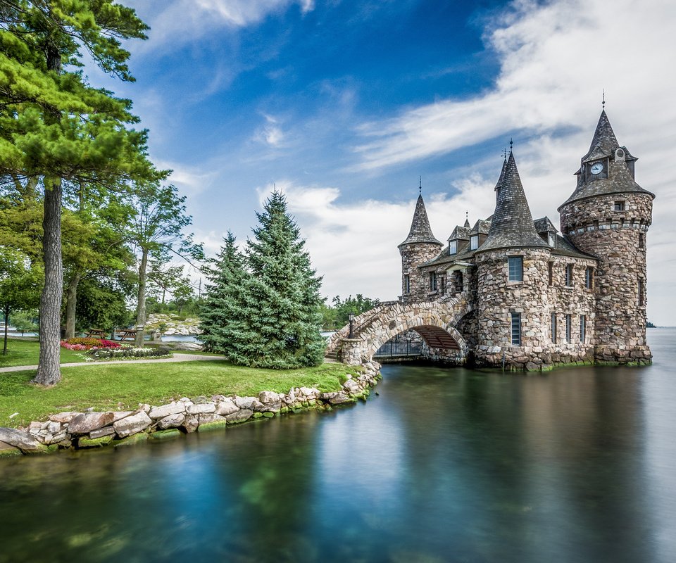 Обои озеро, замок, сша, нью-йорк, остров, boldt castle, alexandria bay, lake, castle, usa, new york, island разрешение 1920x1148 Загрузить