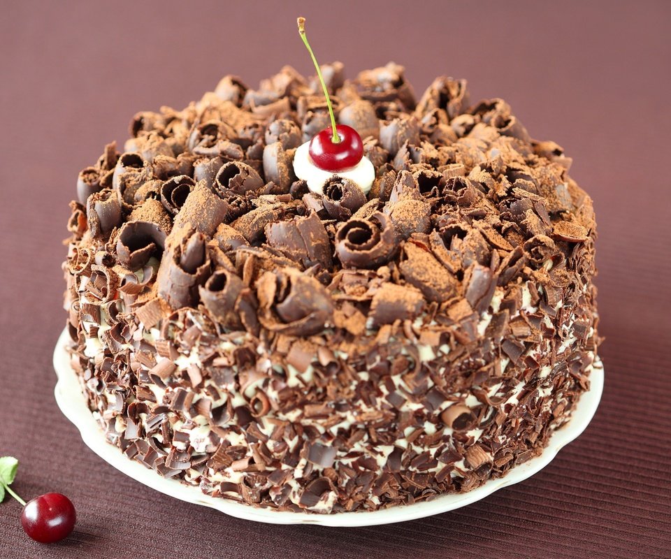 Обои шоколад, торт, вишенка, крем, chocolate, cake, cherry, cream разрешение 1920x1280 Загрузить