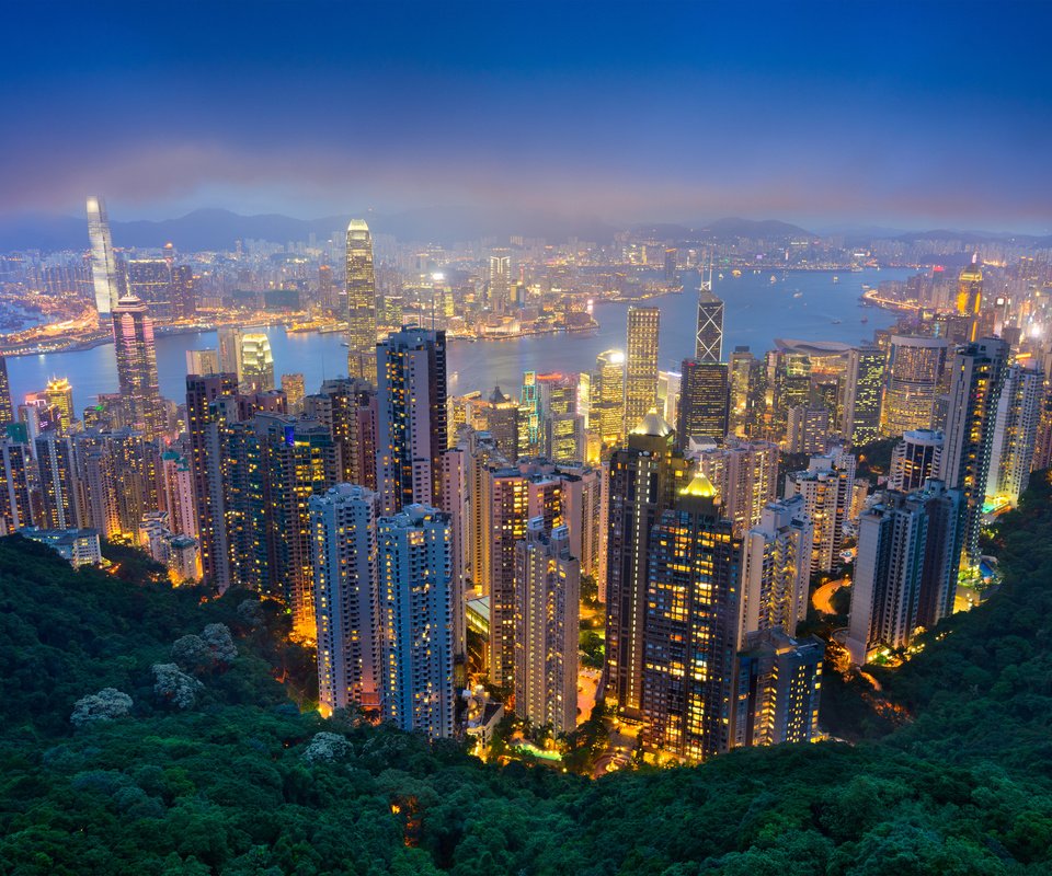 Обои ночь, река, города, небоскребы, китай, гонконг, night, river, city, skyscrapers, china, hong kong разрешение 6000x4004 Загрузить