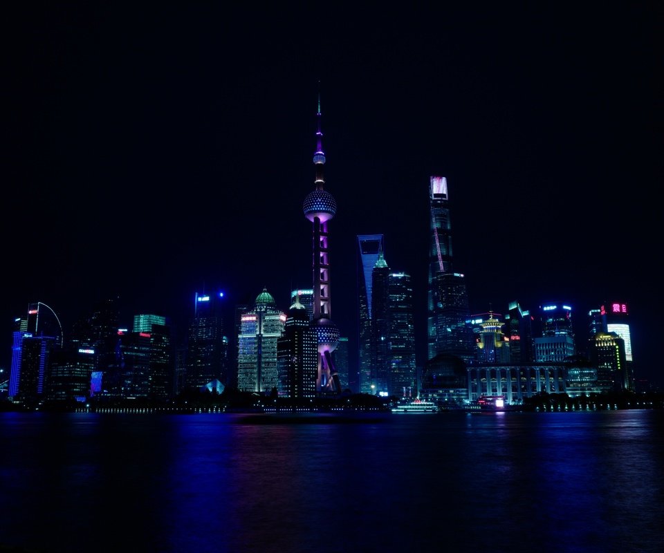 Обои ночь, огни, город, небоскребы, шанхай, китай, night, lights, the city, skyscrapers, shanghai, china разрешение 6000x4000 Загрузить