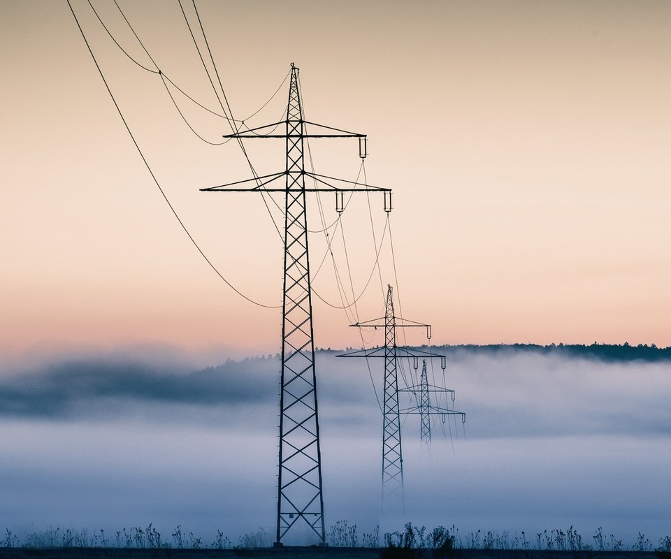 Обои небо, природа, лэп, the sky, nature, power lines разрешение 2047x1300 Загрузить