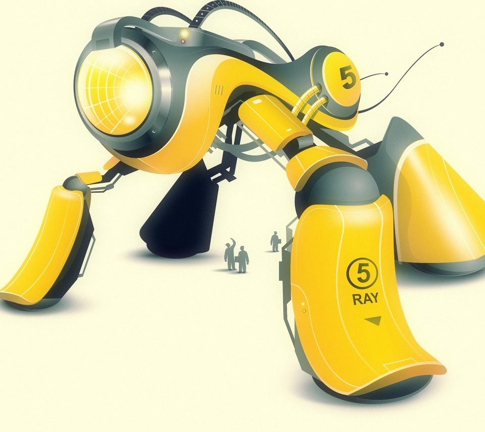 Обои желтый, вектор, робот, yellow, vector, robot разрешение 1920x1440 Загрузить