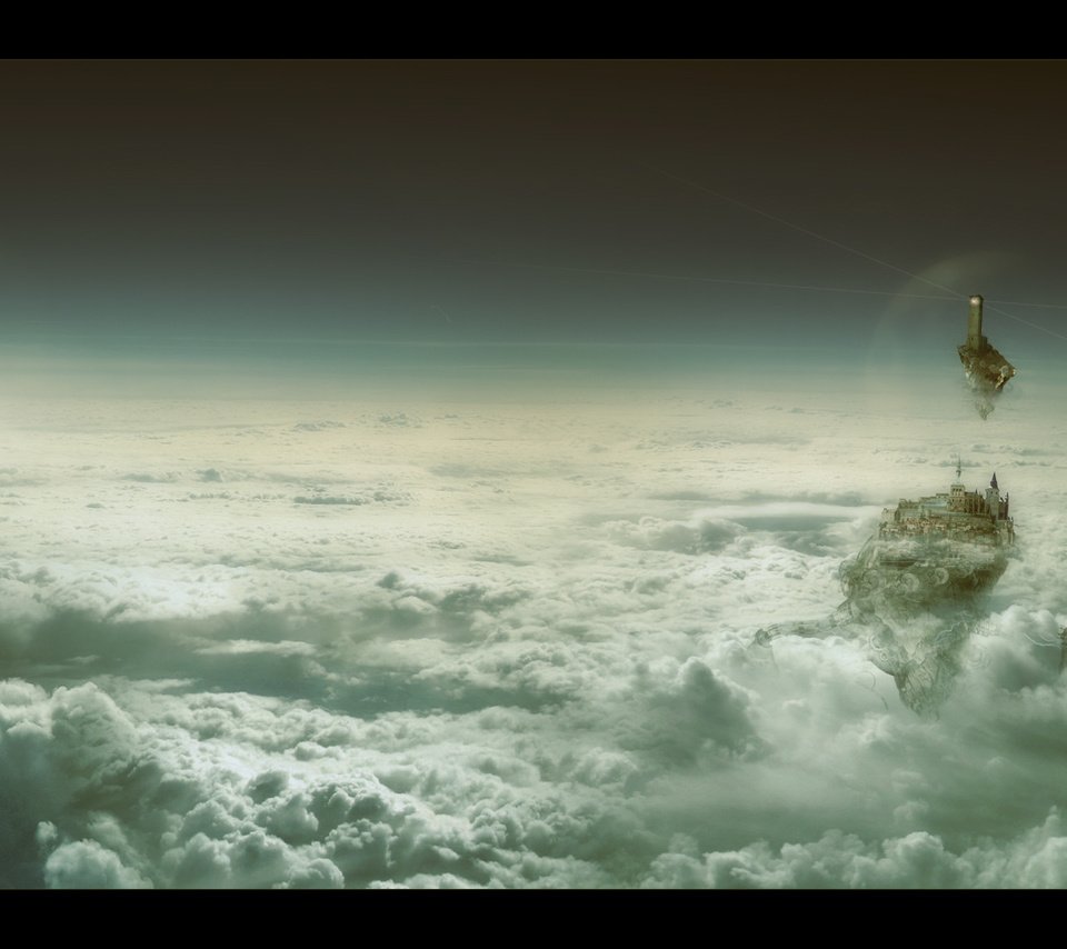 Обои облака, маяк, мир, clouds, lighthouse, the world разрешение 3200x1200 Загрузить