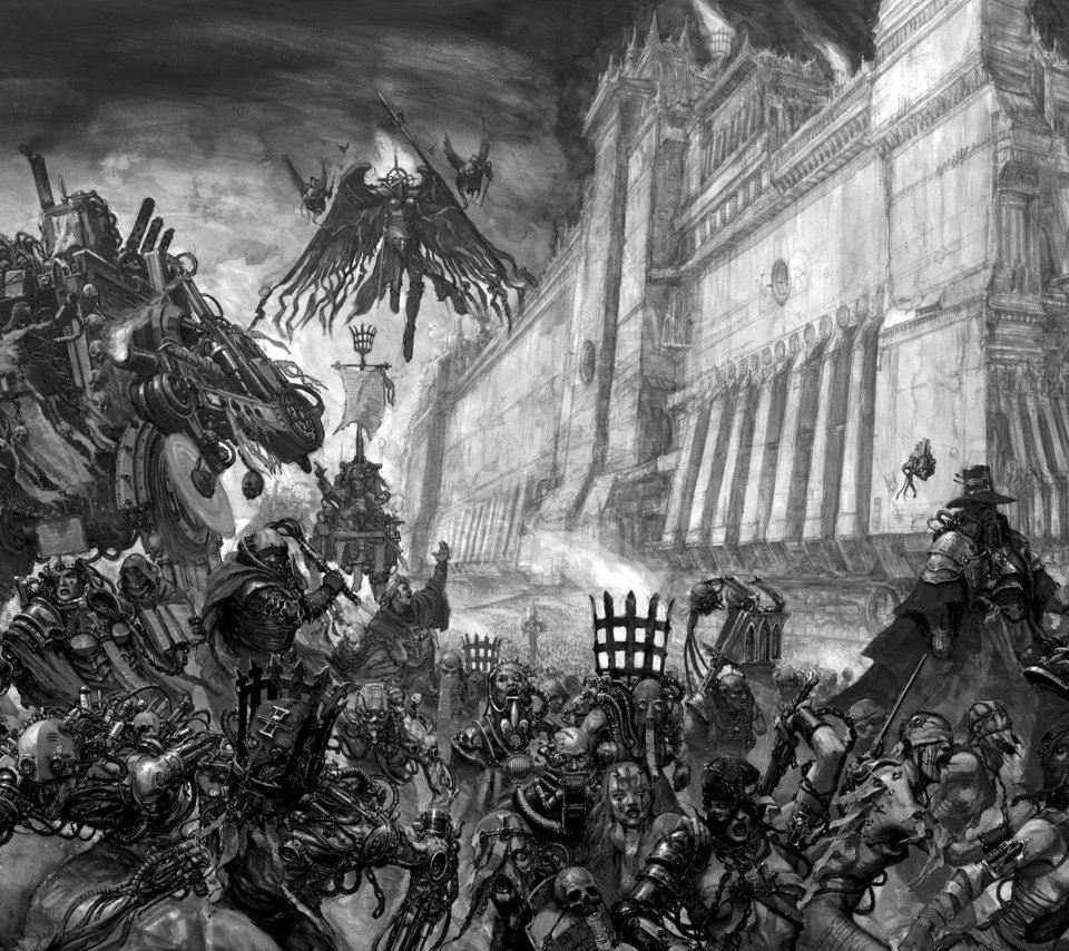 Обои охотники, warhammer 40k, охота, karl kopinski, сёстры, на ведем, инквизиция, adeptus soritas, битвы, hunters, hunting, sisters, on store, the inquisition, battle разрешение 2362x1637 Загрузить