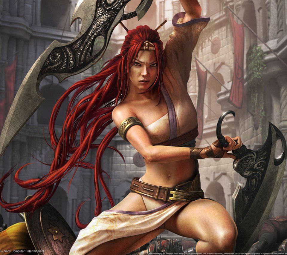 Обои девушка, воин, город, небесный меч, girl, warrior, the city, heavenly sword разрешение 1920x1200 Загрузить