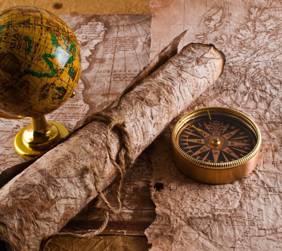 Обои карты, стол, путешествия, глобус, компас, card, table, travel, globe, compass разрешение 1920x1200 Загрузить