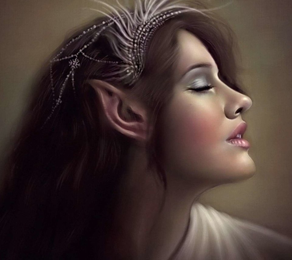 Обои арт, девушка, профиль, уши, эльф, эльфийка, art, girl, profile, ears, elf разрешение 1920x1200 Загрузить