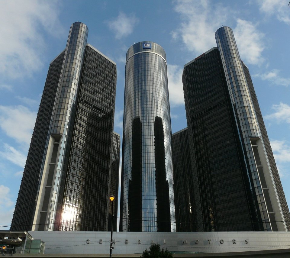 Обои штаб квартира gm, general motors, детройт, the headquarters of gm, detroit разрешение 2880x2160 Загрузить