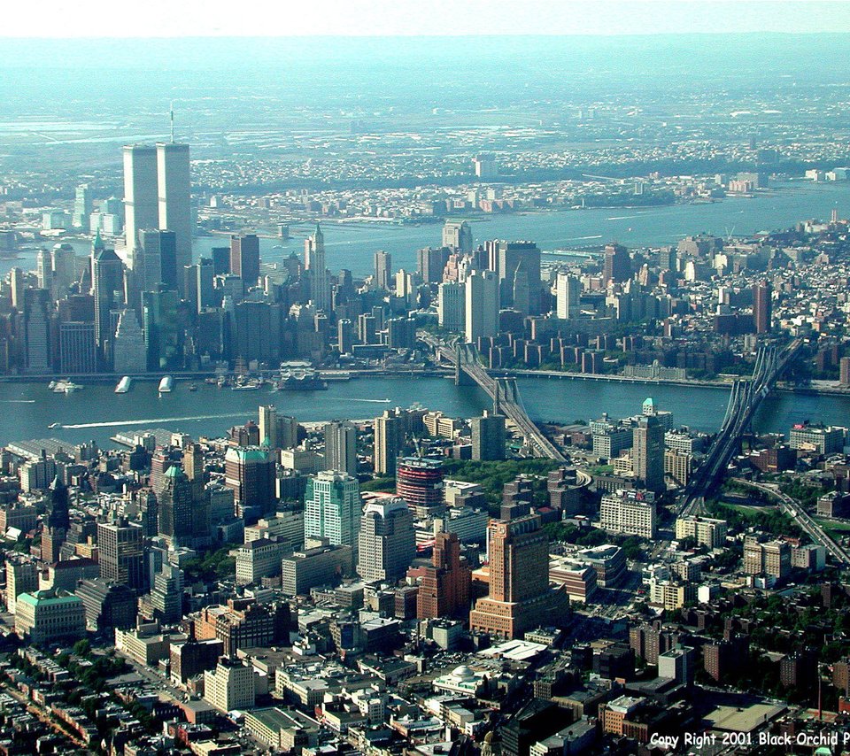 Обои сша, нью-йорк, всемирный торговый центр, башни близнецы, башни-близнецы, usa, new york, world trade center, the twin towers разрешение 2048x1536 Загрузить