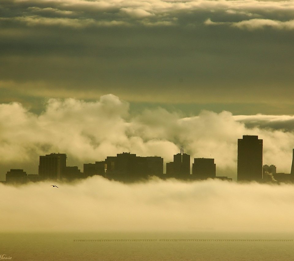 Обои туман, здания, fog, building разрешение 1920x1440 Загрузить