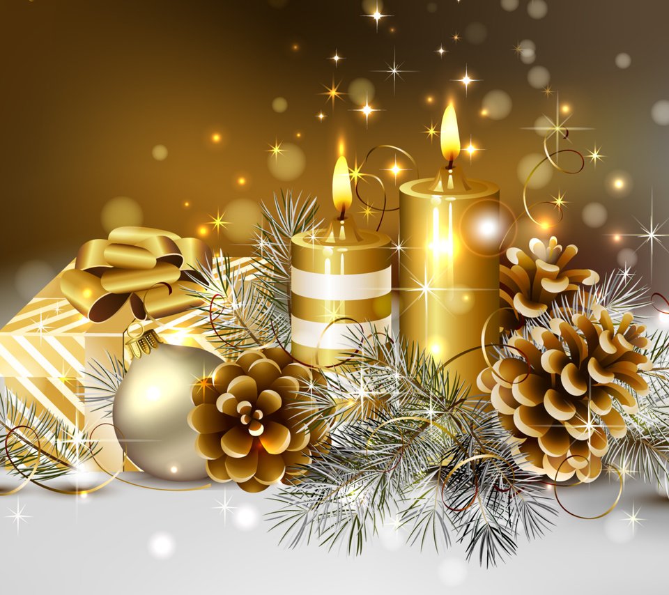 Обои свечи, новый год, зима, праздник, шишки, candles, new year, winter, holiday, bumps разрешение 2800x1949 Загрузить