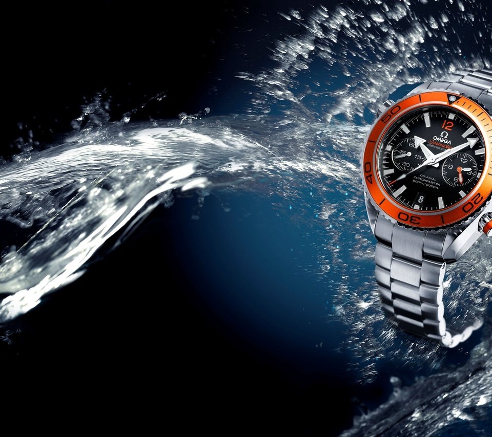 Обои вода, часы, omega, seamaster, наручные часы, водонепроницаемые, water, watch, wrist watch разрешение 3389x2000 Загрузить